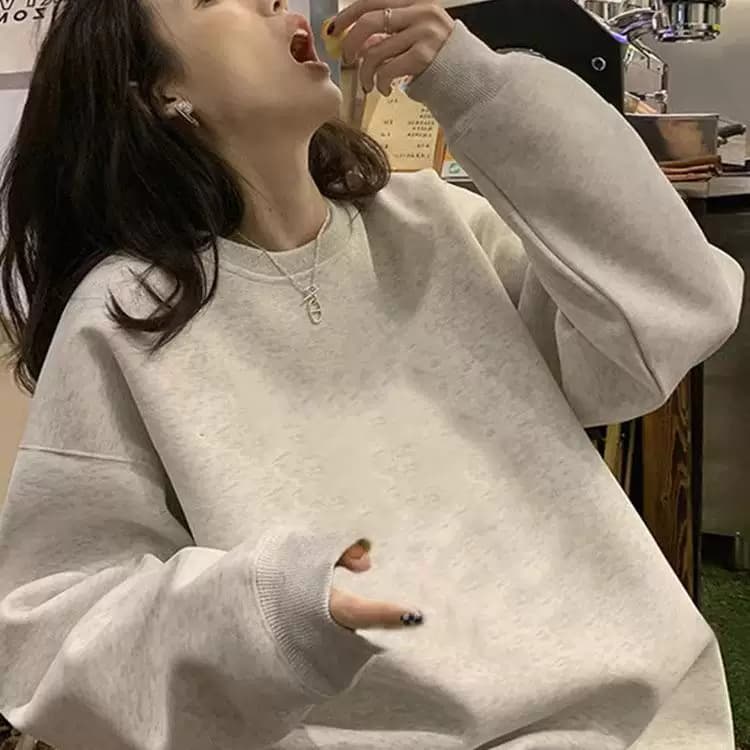 奥莱清仓秋冬宽松男女打底衫棉布果蔬收纳袋男女情侣连帽棉卫衣 - 缩略图2