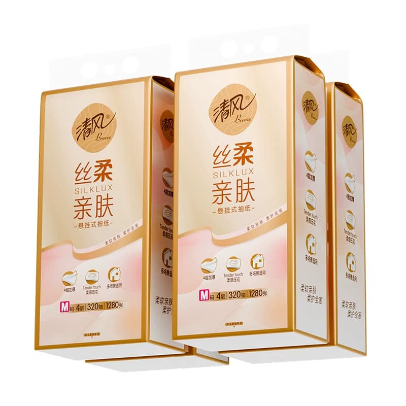 【李昀锐同款】清风加大M码抽纸悬挂式纸巾320抽4提家用挂抽整箱 - 缩略图5