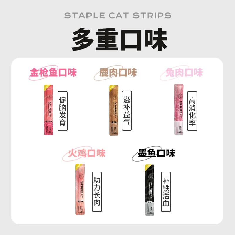 Toptrees主食猫条猫咪成猫幼猫湿粮零食营养增肥5条装 - 缩略图5