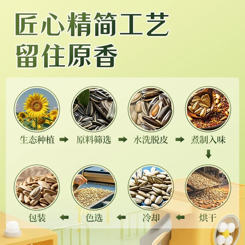 华味亨竹韵花香味瓜子打手脱皮大颗粒葵瓜籽炒货休闲零食小吃 - 缩略图3