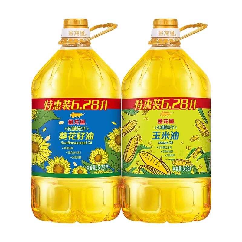 金龙鱼不油腻葵花籽油+玉米油6.28L*2食用油 - 缩略图2