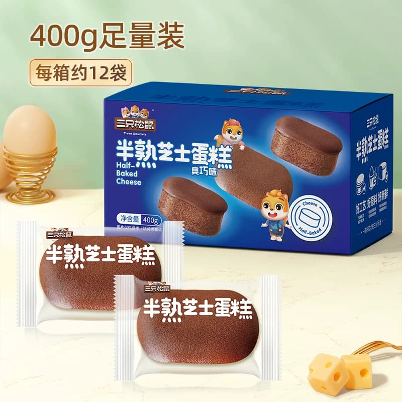 三只松鼠半熟芝士蛋糕奥巧味面包早餐下午茶儿童糕点心休闲零食 - 缩略图2