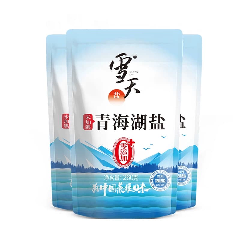 雪天无碘青海湖盐零添加食用盐260g*3包家用家庭食盐无抗结剂 - 缩略图2