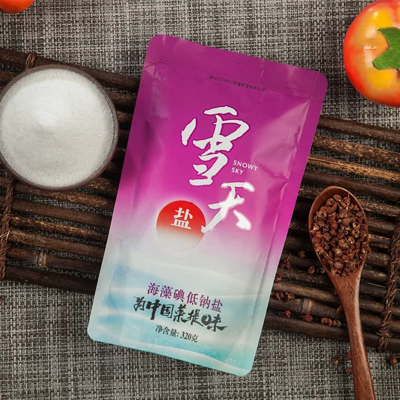 雪天加碘盐海藻低钠盐320g*6包加碘精制盐家用食盐小包装食用盐 - 缩略图4