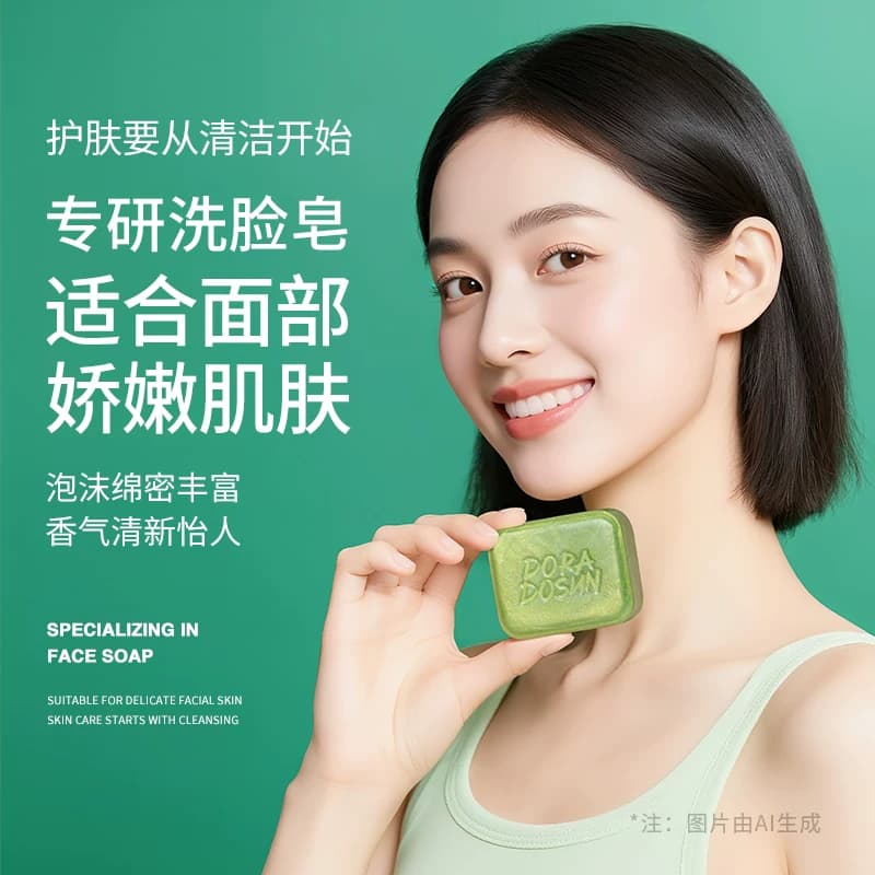 朵拉朵尚茶树精油洗脸皂男女洁面洗澡洗头发肥皂深层清洁香皂正品 - 缩略图2