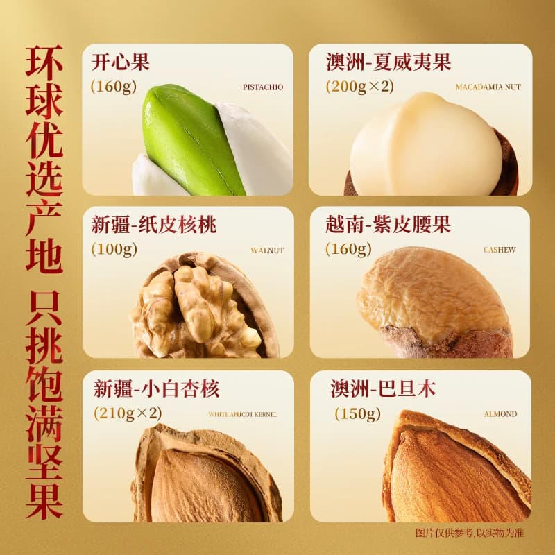 三只松鼠尊御金1390g/8罐中秋节坚果礼盒送礼长辈健康零食大礼包 - 缩略图3