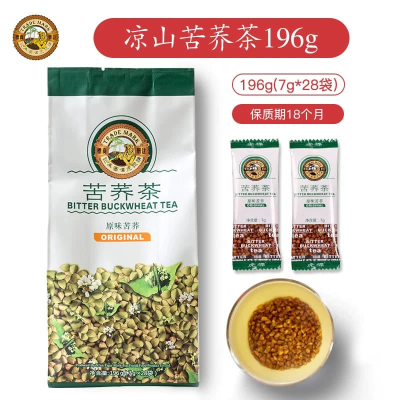 虎标苦荞茶196g 袋装全胚芽 苦荞麦茶 四川凉山全颗粒 茶叶 - 缩略图2