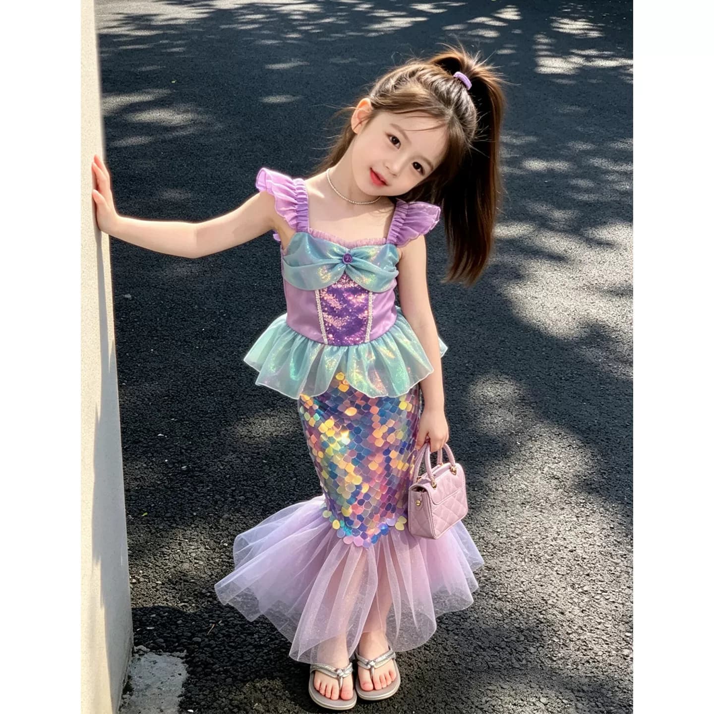 女童美人鱼连衣裙夏装2026新款儿童夏季绝美裙子小女孩亮片公主裙 - 缩略图5