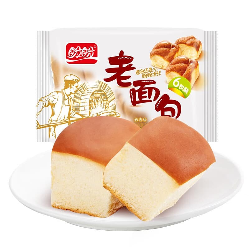 盼盼小面包瑞士卷薯片饼干营养早餐办公室小吃 休闲零食组合 老面包（奶香味）155g