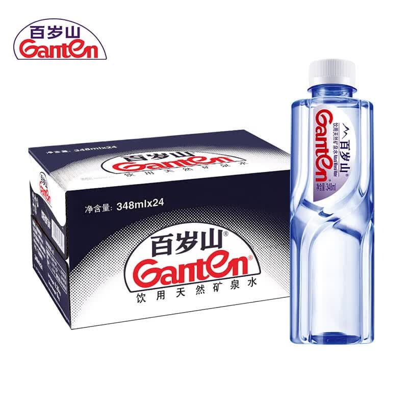 景田百岁山 饮用天然矿泉水 348ml*24瓶整箱装 会议办公饮用水