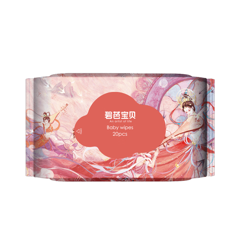 碧芭宝贝山海经系列湿巾 80抽/20抽婴儿专用清凉纯水湿纸巾清洁便携【会员 单包 20抽 1包