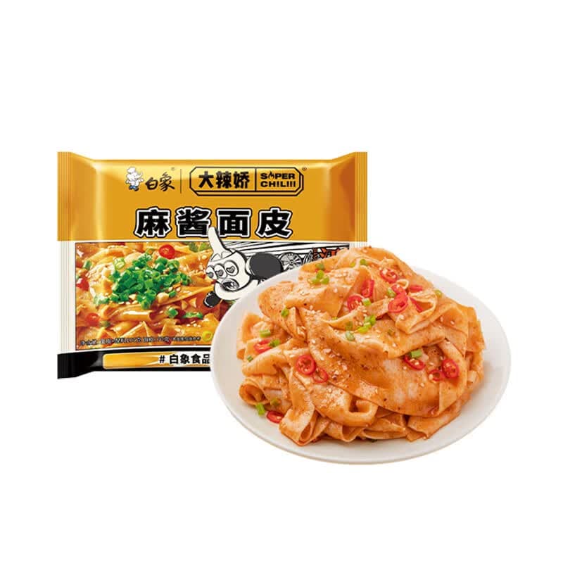 白象荞麦面皮 凉皮麻酱酸辣即食带料包免煮主食速食 大辣娇麻酱面皮5袋