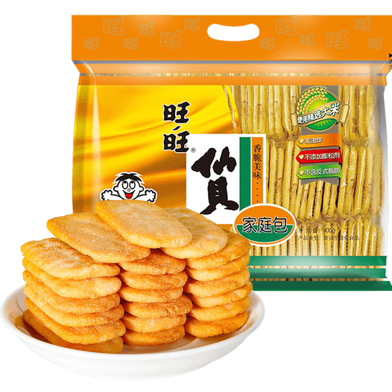 旺旺 仙贝 原味 400g 家庭装 休闲膨化食品饼干糕点小零食