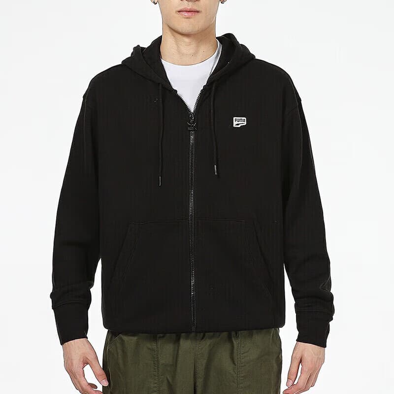 彪马（PUMA）男装运动服上衣户外防风夹克外套 黑色 M