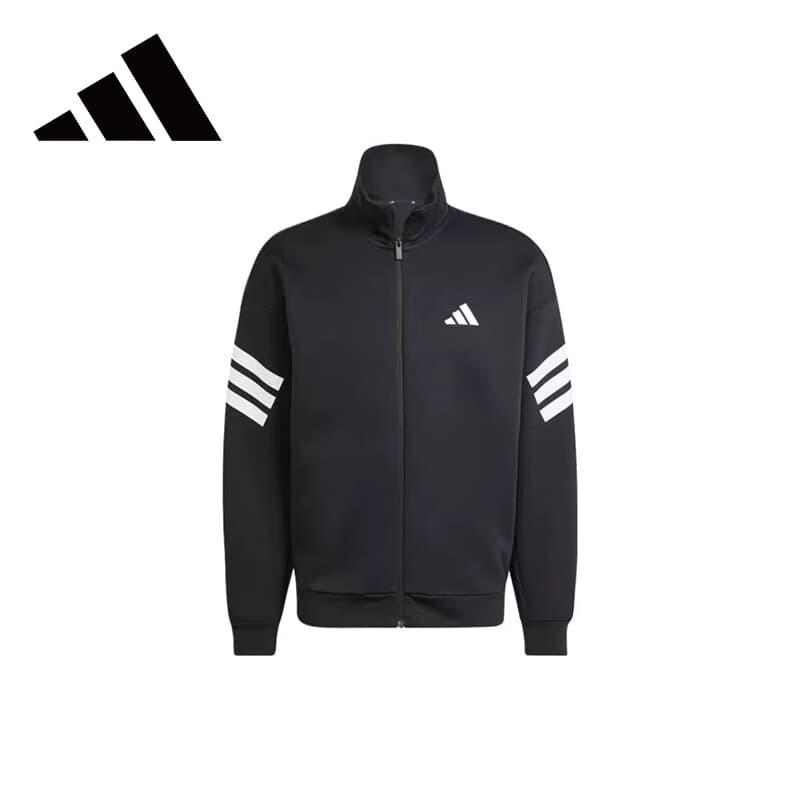 阿迪达斯（adidas）春季男装运动三条纹百搭立领休闲外套JD4885 L码