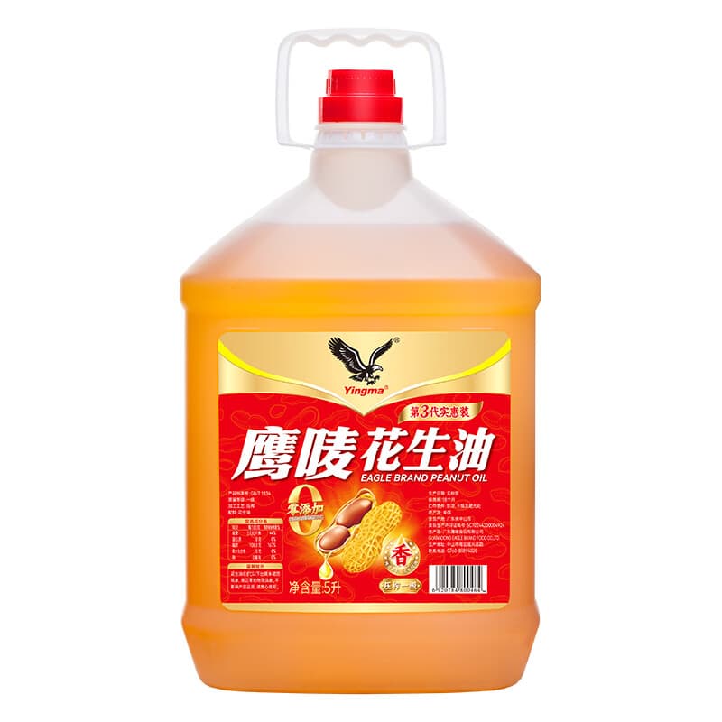 Yingma鹰唛 食用油 压榨一级浓香花生油 5L-实惠装（新老包装随机发货）