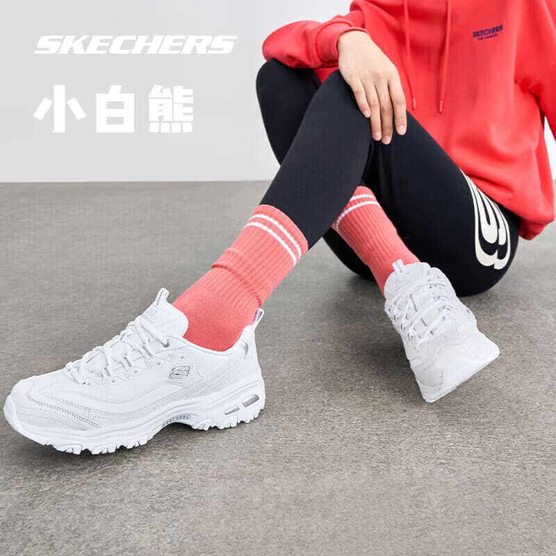 斯凯奇小白熊|女鞋透气小白鞋增高复古老爹鞋运动鞋11931