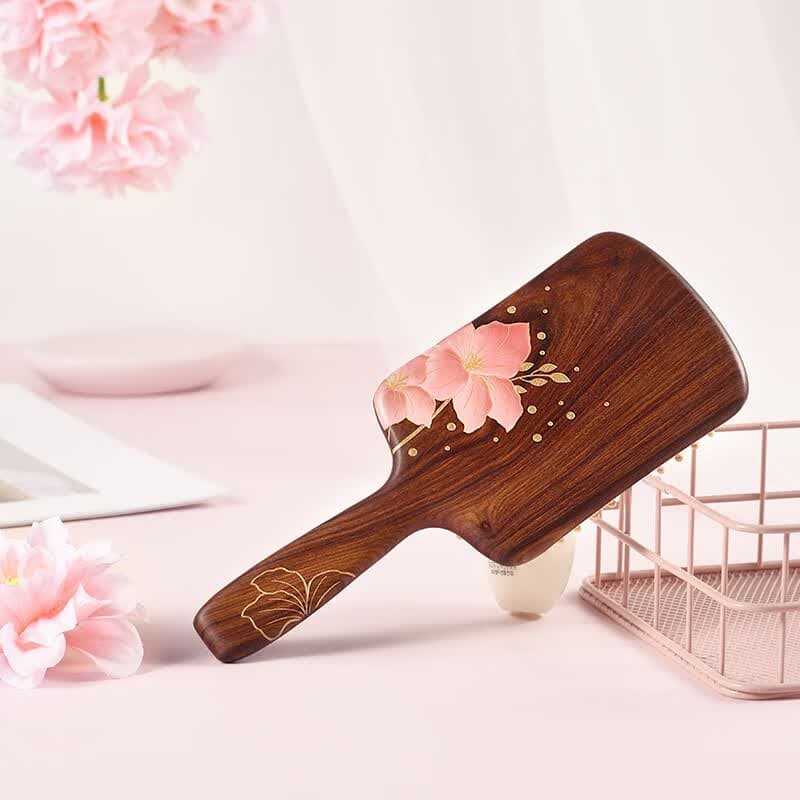 谭木匠梳子礼盒教师节礼物女士生日礼物天然材质气垫按摩梳女生礼物紫荆花开