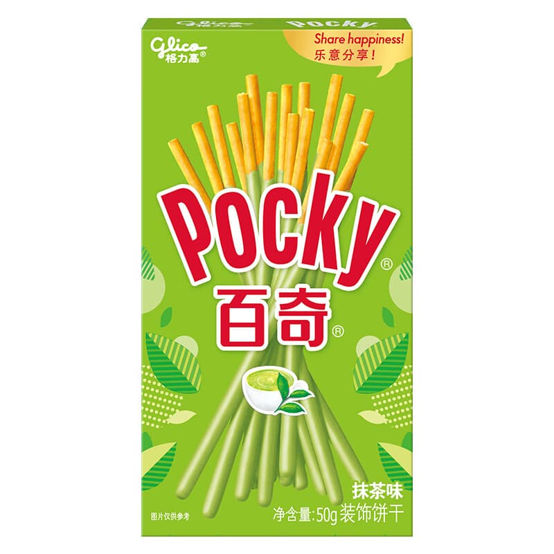 格力高（Glico）百奇系列涂层饼干儿童小零食下午茶合集 抹茶味50g