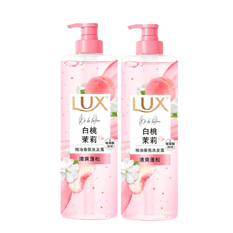 力士白桃茉莉香氛蓬松洗发水470gx2 玻尿酸洗发露