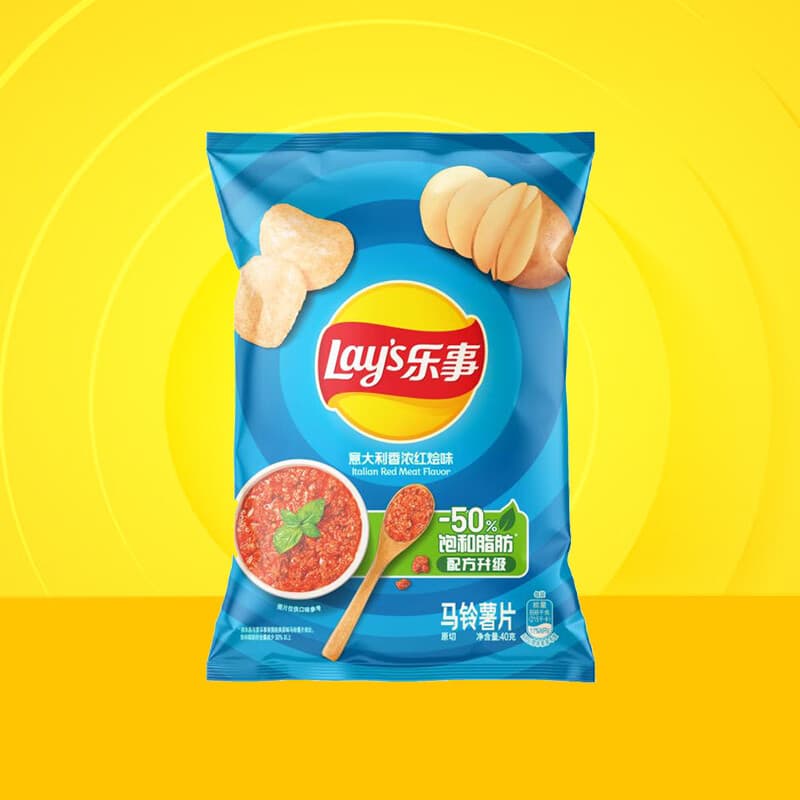 乐事（Lay's）经典/大波浪/奇多系薯片 玉米棒40g/50g 单袋装办公室休闲零食 意大利香浓红烩味40g