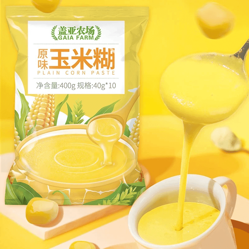 盖亚农场（Gaia Farm） 玉米糊冲饮即食健身代餐免煮早餐粥粉 便捷装 原味玉米糊400g