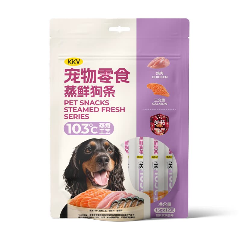 KKV宠物狗狗纯鸭肉缠牛皮小中大型犬磨牙棒洁齿奖励肉干零食主食罐头 条条蒸鲜系列狗条(关节) 15g*12支