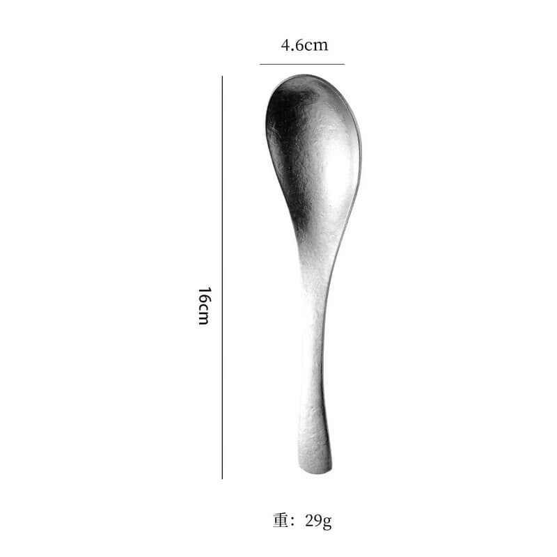 洋臣纯钛筷子家用高档结晶冰花筷抗菌防霉勺叉餐具批发防滑耐高温彩色 银色-纯钛伯爵勺单只【盒装】