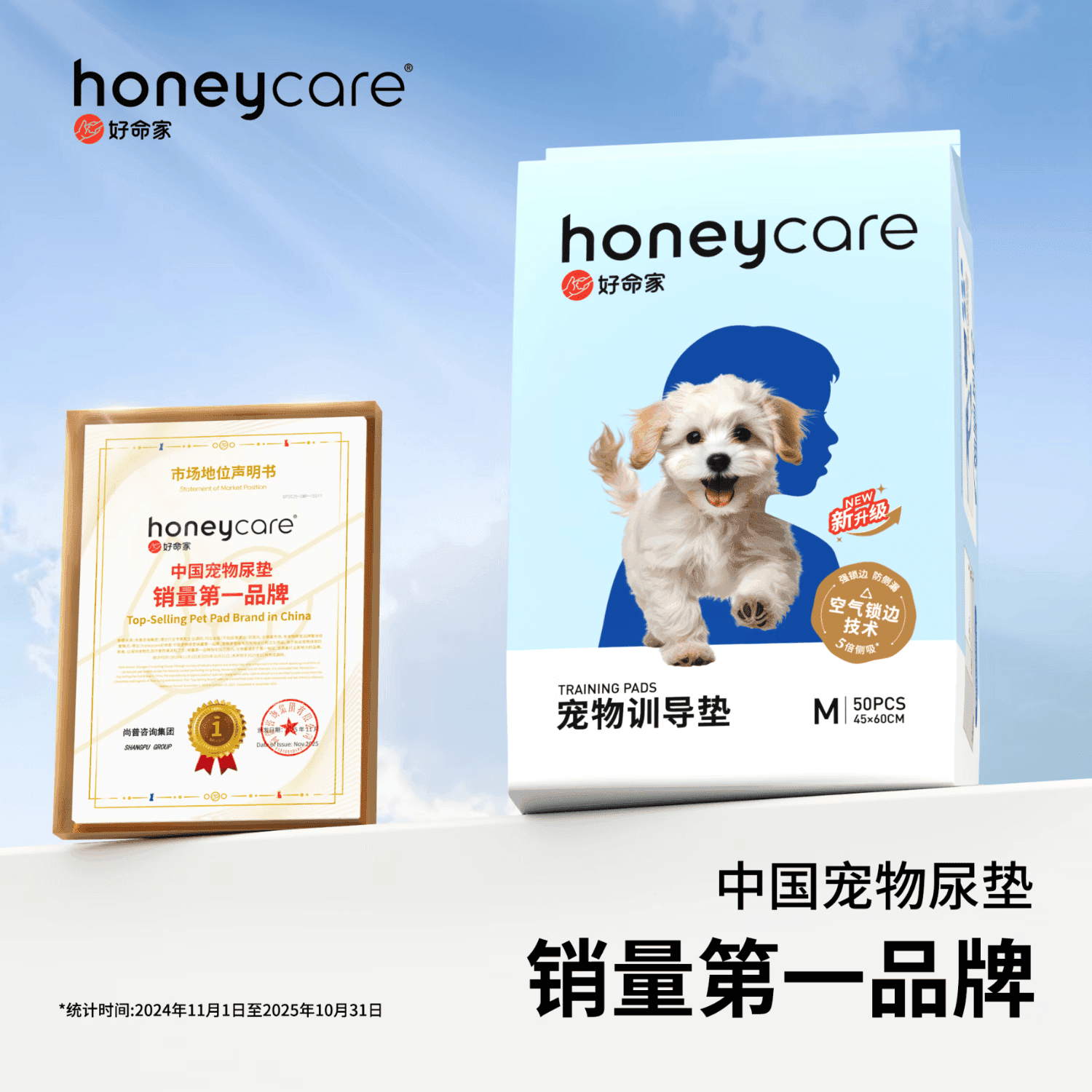 HONEYCARE好命家宠物尿垫猫狗尿片 训导防漏尿布 加厚狗狗厕所垫M码45*60cm