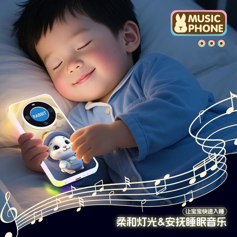 卓越优趣可充电多功能早教机仿真玩具宝宝儿童音乐手机婴儿电话故事机 36键苹果款手机【随机1款】