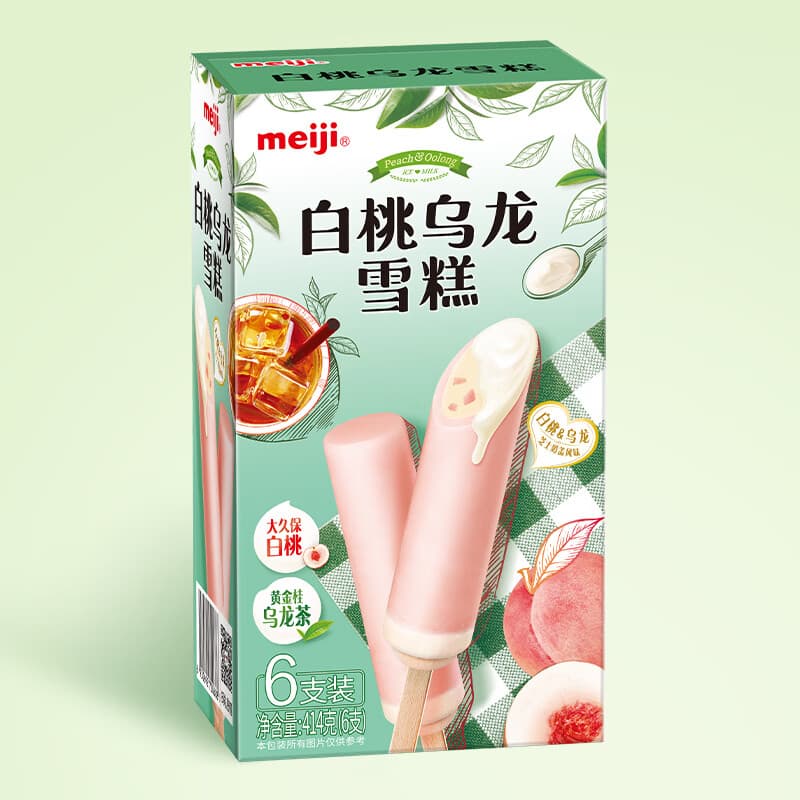 明治白桃乌龙雪糕 69g*6支 彩盒装（新旧包装随机发货）