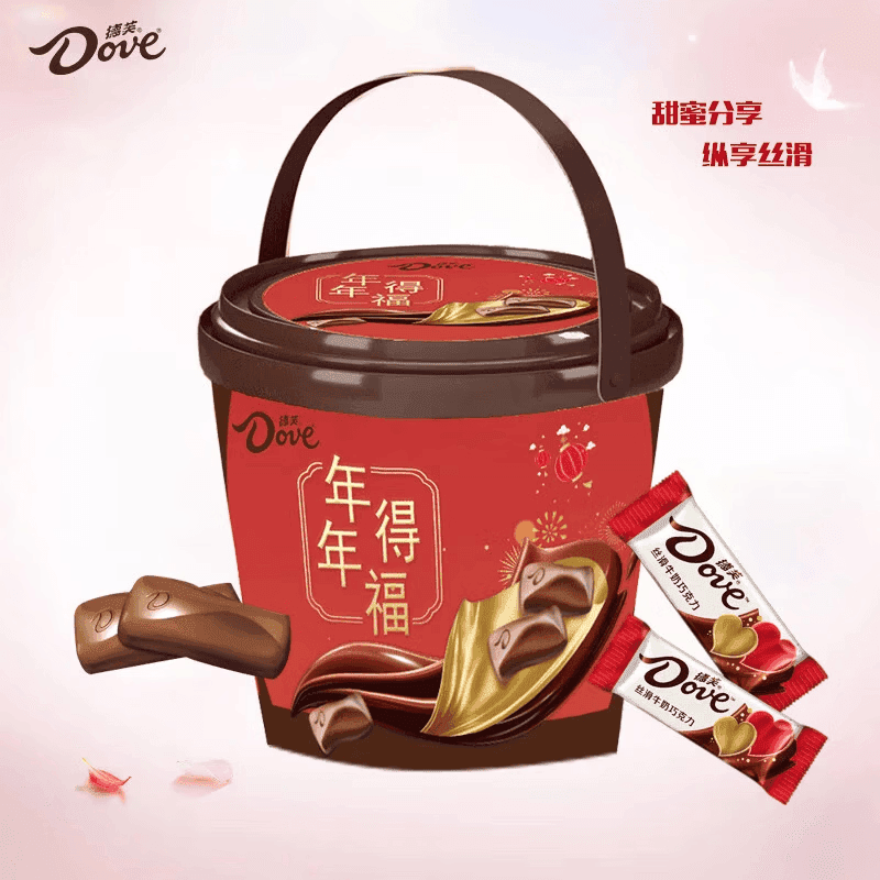 德芙（Dove）巧克力桶装270g零食糖果520送女朋友礼物婚礼喜糖实惠休闲tzt 60颗德芙桶装