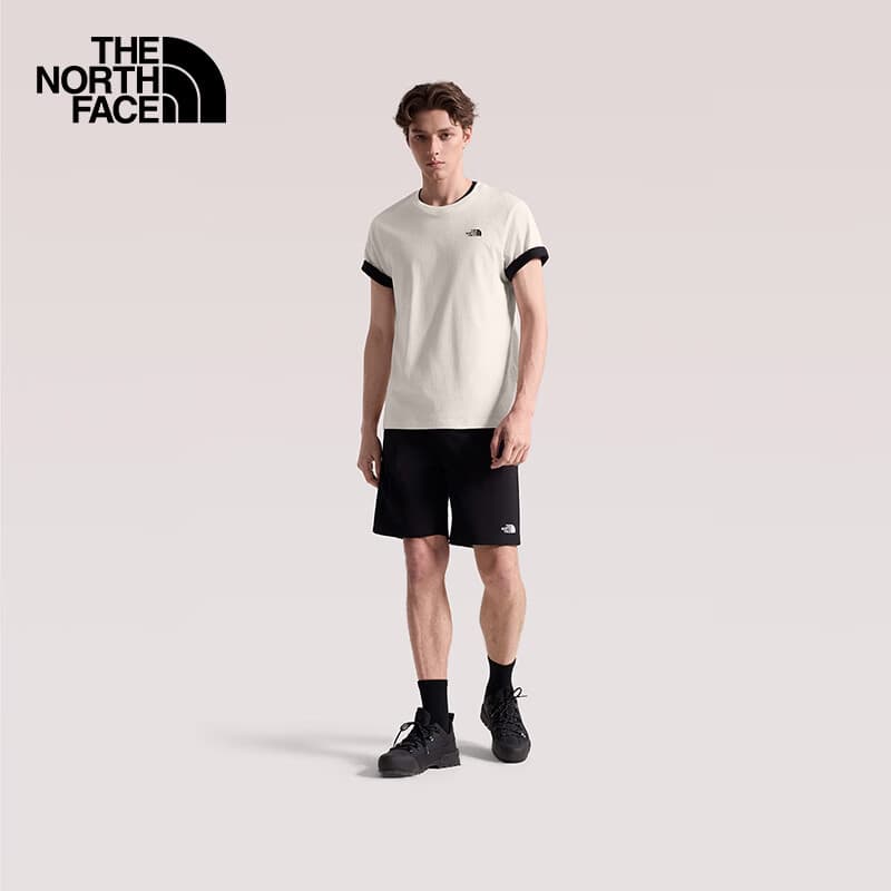 The North Face男女同款印花短袖T恤户外透气8GVF 米白色/QLI 2XL