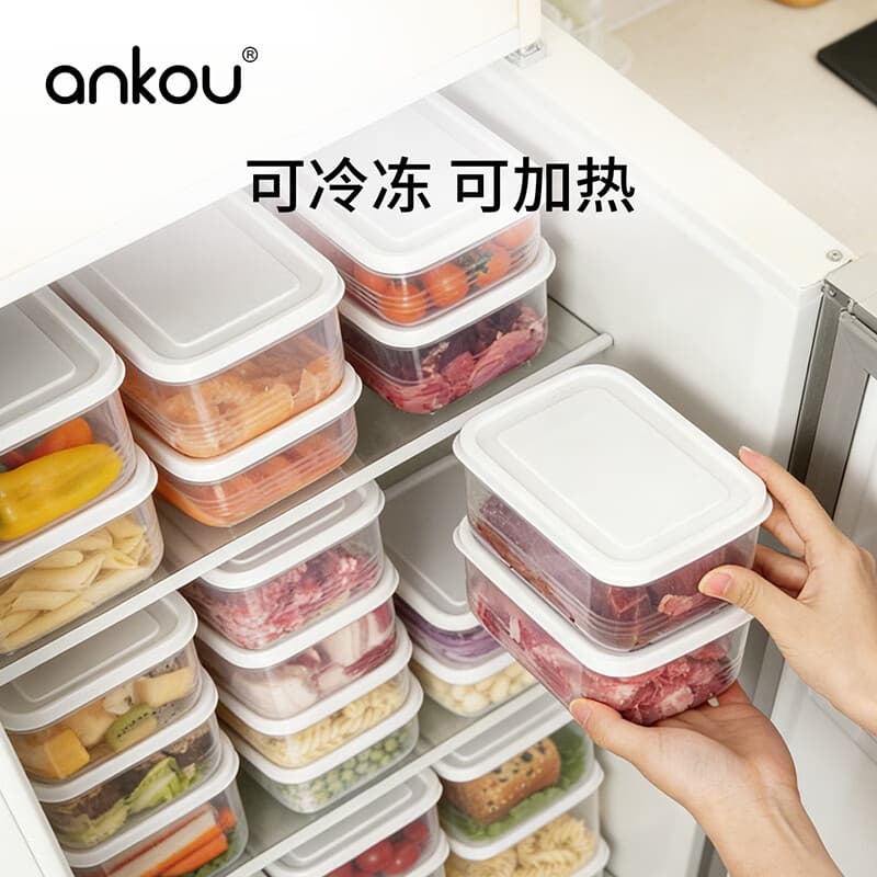 安扣保鲜盒饭盒大容量餐盒可进洗碗机厨房收纳盒储物盒子水果便当盒 【3件套】650ml+1300ml+2200ml