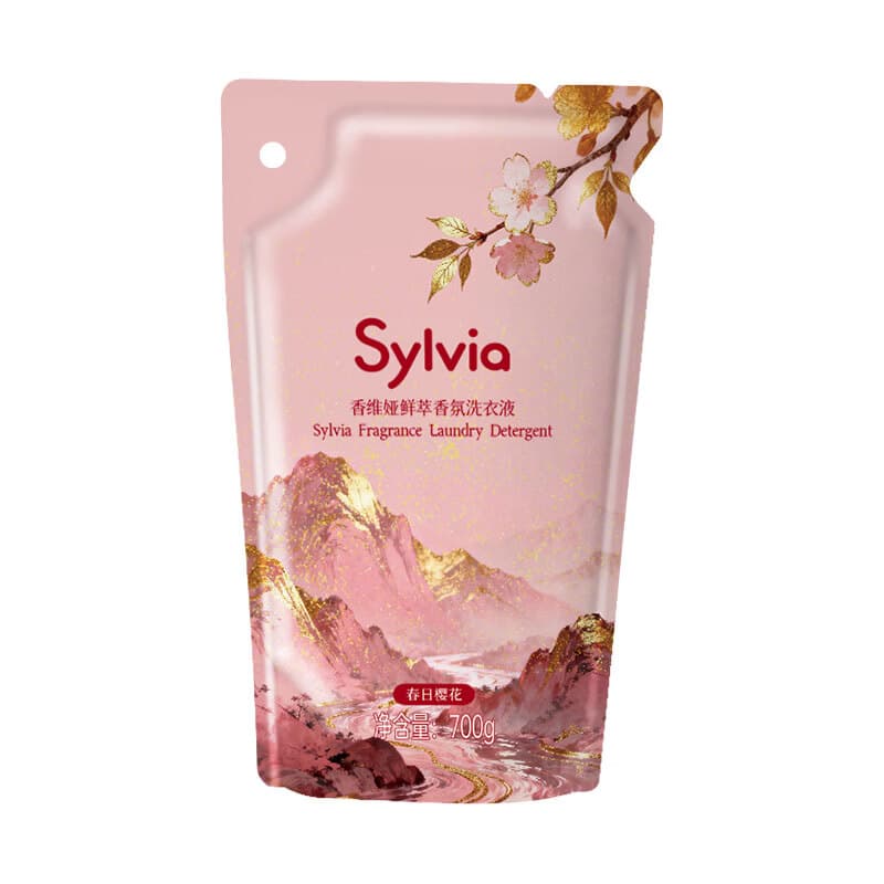 立白Sylvia香维娅鲜萃香氛洗衣液(春日樱花)700g香氛袋装替换装