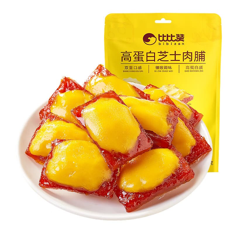 比比赞高蛋白芝士肉脯即食鸡肉干夜宵追剧充饥休闲解馋小零食品 【约12小包】芝士肉脯/袋