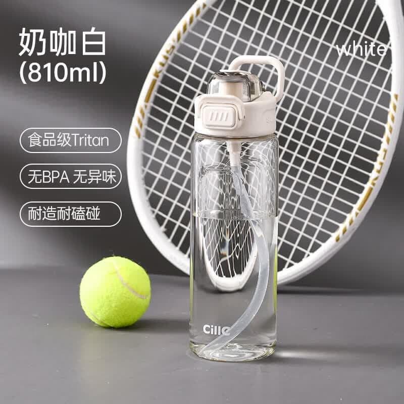希乐（cille）希乐大容量水杯tritan塑料杯子学生一键弹盖吸管杯子便携随手杯