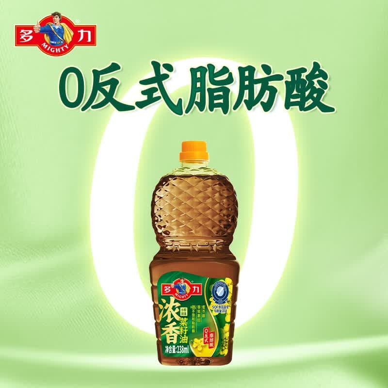 多力浓香菜籽油238ml压榨食用油粮油植物油家用健康烹饪