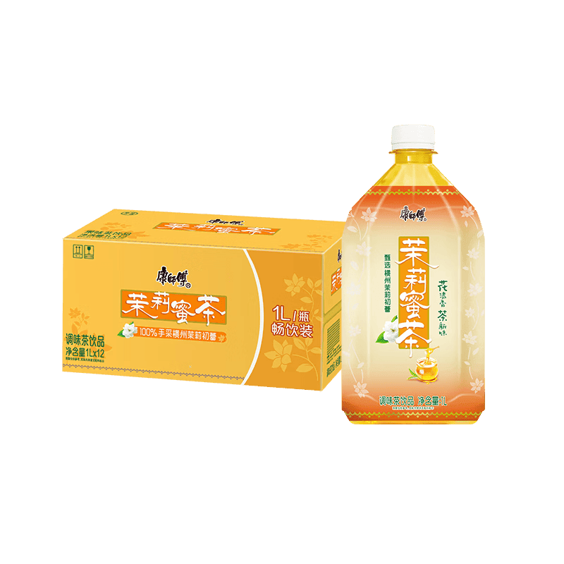 康师傅茉莉蜜茶1L*12瓶 茉莉味茶饮料饮品大瓶畅饮装整箱