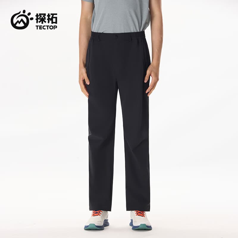探拓（TECTOP）软壳裤男女春夏防泼水透气快干登山徒步长裤 男款云墨黑 M