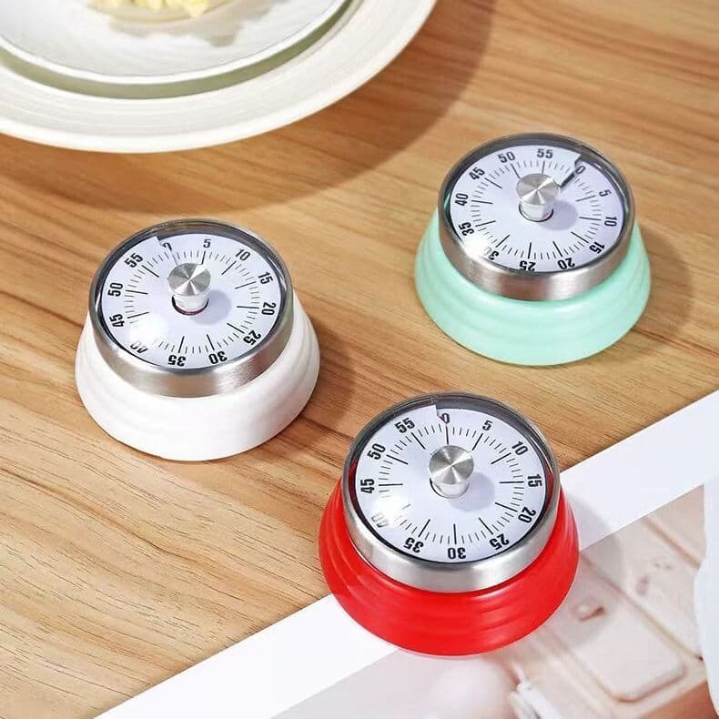【机械厨房计时器】家用定时提醒器学生自律机械式倒计时定时器 古红色1个装【磁铁吸附】 机械定时器【使用教程可查看详情页】