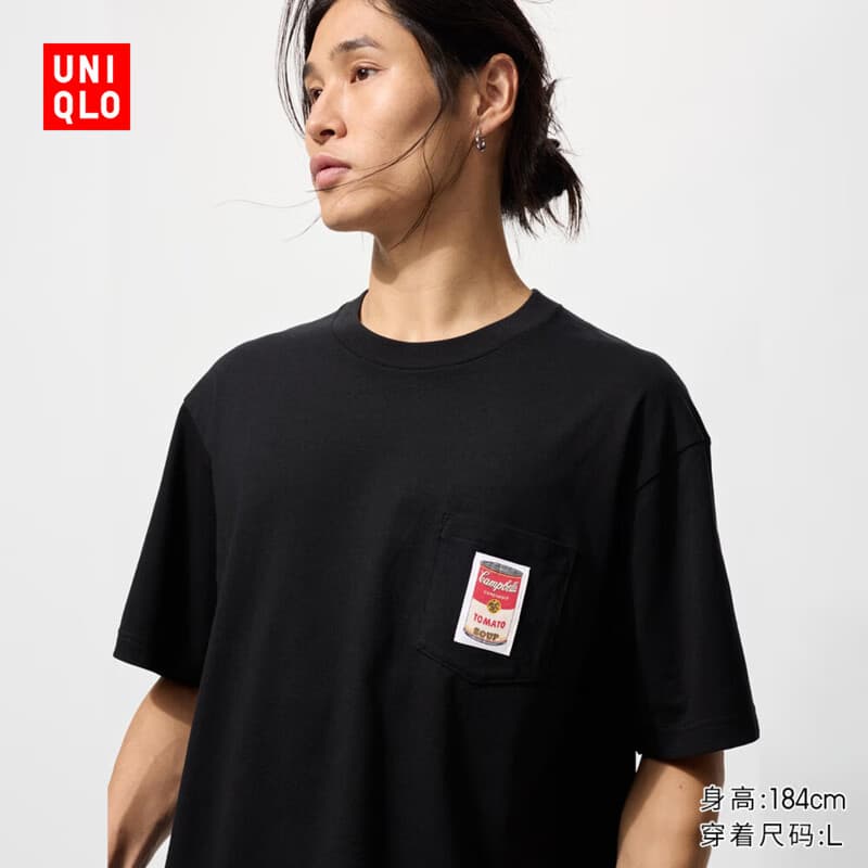 优衣库NY POP ART UT/短袖T恤男装女装印花T恤485062 09 黑色 L