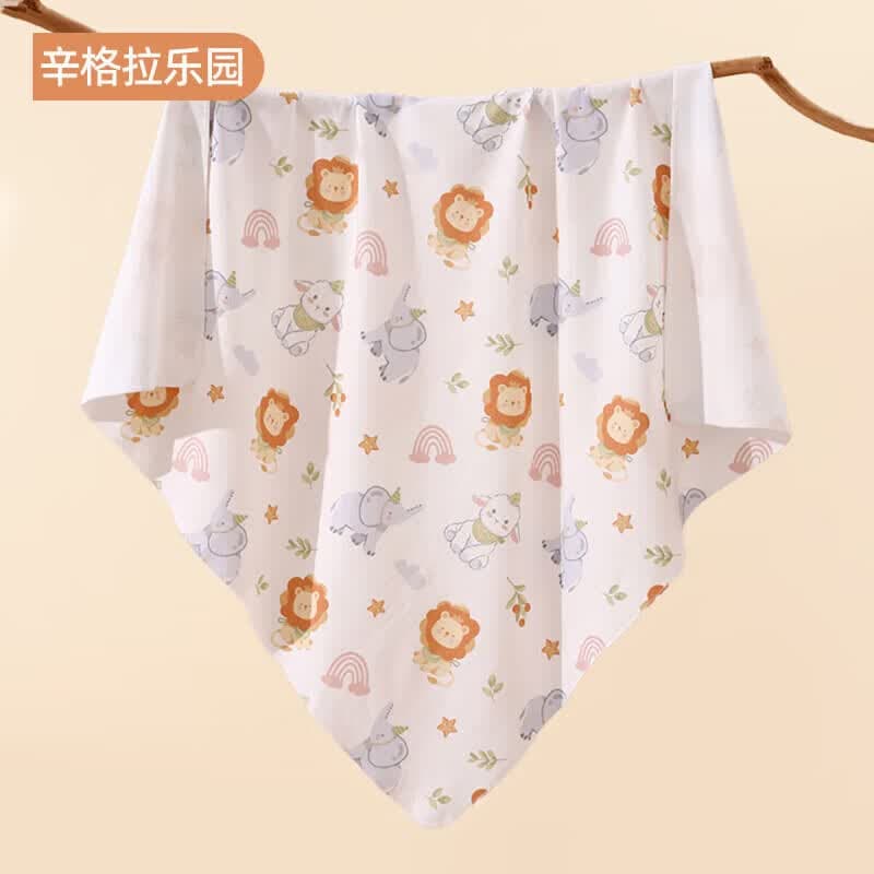 婧麒（JOYNCLEON）婴儿包单新生儿初生宝宝春秋季产房纯棉襁褓包巾包被四季7A抗菌 辛格拉乐园【7A抗菌 精梳纯棉】 85*85cm