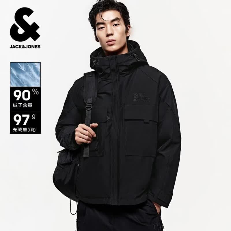 杰克·琼斯（JACK&JONES）男士羽绒服合集 225412004E40黑色 XL （185）