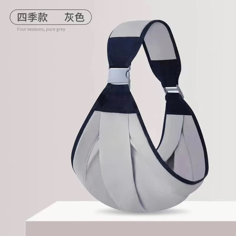 宝宝背带婴儿外出简易背巾两用透气多功能新生儿背带抱娃神器T 灰色四季款