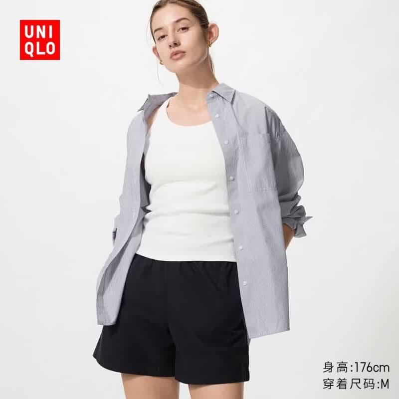 优衣库Bra工字背心女装/加杯背心带胸垫打底衫U领内搭482329 00 白色 M
