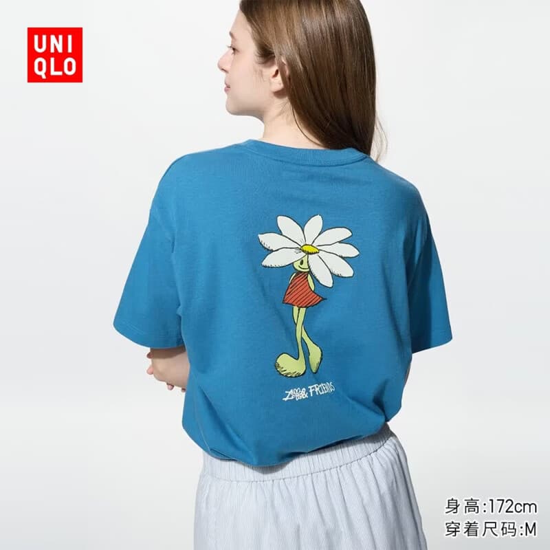 优衣库ZO＆FRIENDS UT/短袖女装490278 64 湖蓝色 XL