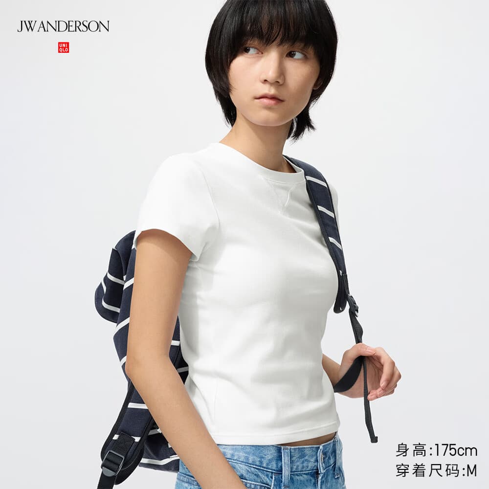 优衣库圆领短T恤/短袖女装/合作款484001 00 白色 L