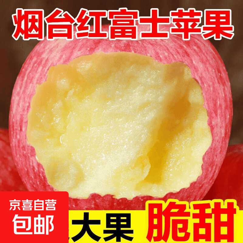 山东烟台苹果栖霞红富士新鲜水果生鲜山东特产脆甜整箱平果礼盒 礼盒装9斤(中果75mm+)