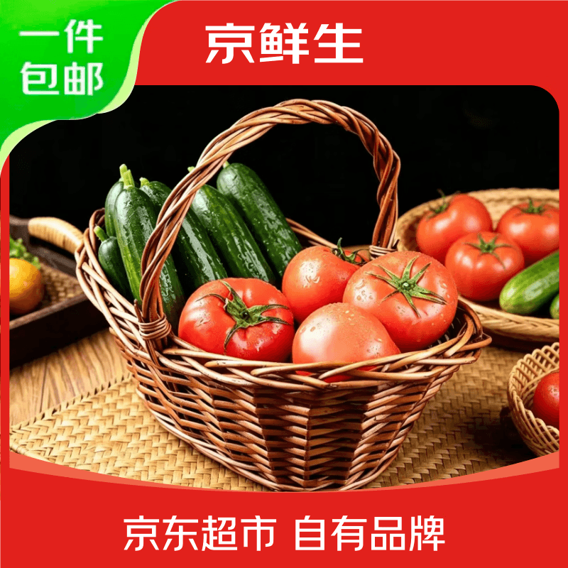 京鲜生 山东水果黄瓜＆普罗旺斯番茄组合 净5斤新鲜水果菜组合 源头直发